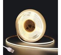 Fosingut 5V USB COB LED Strip Light 3m,4000K Natural White LED TV Backlight,480LED/m CRI90+ Flexible Under Cabinet Kitchen Light,4mm COB LED Tape Lights for Mirror,Wardrobe,Car,Bedroom,Home DIY Light