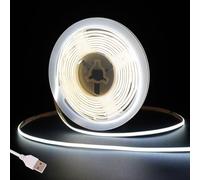 Fosingut 5V USB COB LED Strip Light 3m,6500K Cool White LED TV Backlight,480LED/m CRI90+ Flexible Under Cabinet Kitchen Light,4mm COB Tape Lights for Mirror,Wardrobe,Car,Bedroom,Home DIY Lighting