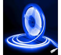 Fosingut Blue COB LED Strip 5m/16.4ft,12V 2.7 mm LED Tape Light for Bedroom,480LED/m CRI90+ Flexible Under Cabinet Kitchen Light for TV Backlight,Game Room,Wardrobe,DIY Lighting(Only COB Strip Light)