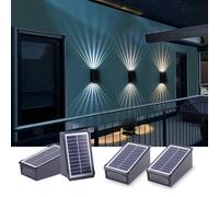 Fosingut CCT Solar Wall Lights,Up and Down Lighting Wireless Solar Outdoor Garden Light,IP65 Waterproof Fence Lighting for Yard,Garden,Garage,Pool,Deck,Pathway-4 Pack
