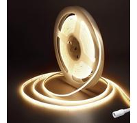 Fosingut COB LED Strip 5m/16.4ft,12V 2.7 mm Natural White LED Tape Light for Bedroom,480LED/m CRI90+ Flexible Under Cabinet Kitchen Light for TV,Game Room,Wardrobe,DIY Lighting(Only COB Strip Light)