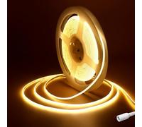 Fosingut COB LED Strip 5m/16.4ft,12V 2.7 mm Warm White LED Tape Light for Bedroom,480LED/m CRI90+ Flexible Under Cabinet Kitchen Light for TV,Game Room,Wardrobe,Home DIY Lighting(Only COB Strip Light)