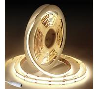 Fosingut COB LED Strip 5m/16.4ft,12V 8mm Natural White LED Tape Light for Bedroom,320LED/m CRI90+ Flexible Under Cabinet Kitchen Light for TV,Game Room,Wardrobe,DIY Lighting(Only COB Strip Light)