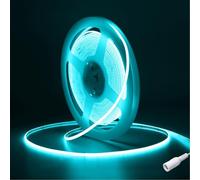 Fosingut Ice Blue COB LED Strip 5m/16.4ft,12V 4mm LED Tape Light for Bedroom,480LED/m CRI90+ Flexible Under Cabinet Kitchen Light for TV,Game Room,Wardrobe,Home DIY Lighting(Only COB Strip Light)