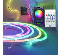 Fosingut Neon Rope Light 3M,5V USB RGB IC LED Strip Light Flex with APP&Remote Control,Waterproof Music Sync Color Chasing RGB LED Tape Light for Bedroom,Living Room,Gaming Room,Party Wall Decor