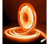 Fosingut Orange COB LED Strip 5m/16.4ft,12V 2.7mm LED Tape Light for Bedroom,480LED/m CRI90+ Flexible Under Cabinet Kitchen Light for TV Backlight,Game Room,Wardrobe,DIY Lighting(Only COB Strip Light)