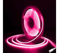 Fosingut Pink COB LED Strip 5m/16.4ft,12V 2.7 mm LED Tape Light for Bedroom,480LED/m CRI90+ Flexible Under Cabinet Kitchen Light for TV Backlight,Game Room,Wardrobe,DIY Lighting(Only COB Strip Light)