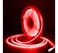 Fosingut Red COB LED Strip 5m/16.4ft,12V 2.7 mm LED Tape Light for Bedroom,480LED/m CRI90+ Flexible Under Cabinet Kitchen Light for TV Backlight,Game Room,Wardrobe,DIY Lighting(Only COB Strip Light)