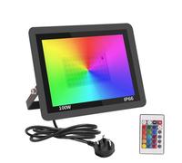 Fosingut RGB LED Floodlight Outdoor 100W,Smart Colour Changing Wall Washer with Remote/UK Plug/Dimmable/1000W Equiv./IP66 Waterproof Disco Light Ambient Lighting for Party,Garden,Halloween,Xmas Deco