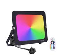 Fosingut RGB LED Floodlight Outdoor 50W,Smart Colour Changing Wall Washer with Remote/UK Plug/Dimmable/500W Equivalent/IP65 Waterproof Disco Light Ambient Lighting for Party,Garden,Halloween,Xmas Deco