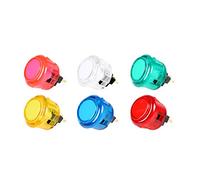 Fosiya 6X Arcade Clear Push Buttons 30mm Replace for Arcade Sanwa Buttons PS2 PS3 XBOX360 Consoles (Clear Mix Colors)