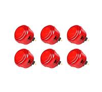 Fosiya 6X Arcade Clear Push Buttons 30mm Replace for Arcade Sanwa Buttons PS2 PS3 XBOX360 Consoles (Clear Red)