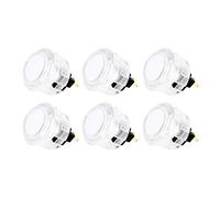 Fosiya 6X Arcade Clear Push Buttons 30mm Replace for Arcade Sanwa Buttons PS2 PS3 XBOX360 Consoles (Clear White)