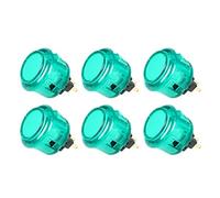 Fosiya 6X Arcade Clear Push Buttons 30mm Replace for Arcade Sanwa Buttons PS2 PS3 XBOX360 Consoles (Clear Green)