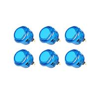 Fosiya 6X Arcade Clear Push Buttons 30mm Replace for Arcade Sanwa Buttons PS2 PS3 XBOX360 Consoles (Clear Blue)