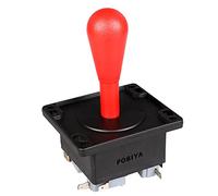 Fosiya American Style Arcade Competition 2Pin Bat Joystick Switchable From 8 Ways Operation, Elliptical Handle, Precision 8-Way 187" (4.8mm) terminal (Red)