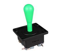 Fosiya American Style Arcade Competition 2Pin Bat Joystick Switchable From 8 Ways Operation, Elliptical Handle, Precision 8-Way 187" (4.8mm) terminal (Green)