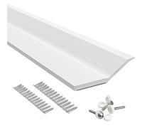 FOSLUOC Garage Door Seal Top and Sides Seal Strip White 34.4FT Rubber Weather Stripping Replacement Soft and Hard Composite, Weatherproofing Universal Sealing