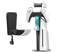 Fosmon 2-in-1 PS5 Slim Controller Charger Holder, Foldable Fast Charging Station for PS5 Slim Disc, PS5 Slim Digital, PS5 Dualsense, Dualsense Edge