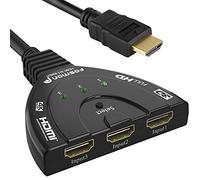 Fosmon 4K HDMI Switch 3 in 1 Out 4K@30Hz, 3-Port HDMI Splitter Hub Switcher Auto Switching UHD 3D HDR HD 1080P HDCP, for HDTV, PS5/4, Xbox, Fire Stick