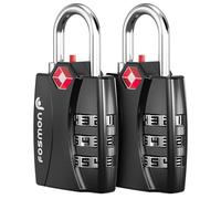 Fosmon TSA Accepted Luggage Locks, Open Alert Indicator 3 Digit Combination Padlock Codes Alloy Body for Travel Bag, Suit Case, Lockers, Gym, Bike Locks or Other (2 Pack)