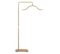 FOSOTO Lash Moon Lamp with 350° Rotatation, 3200K-5600K Stepless Dimming Color Temperature, 45W Diamond Half Moon Beauty Floor Lamp with Phone Holder for Makeup, Tattoo, Salon (Golden)