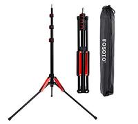FOSOTO Photography 75"/192cm Light Stand Aluminum Alloy Foldable Studio Lighting Tripod Stand Reverse Legs Stand for Lights,Flash,Relfectors,Softboxes,Umbrellas with Carry Bag