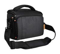 FOSOTO Waterproof Anti-Shock Camera Shoulder Bag Case Compatible for Canon EOS 4000D 2000D 77D 60D 80D 6D MarkII M50 M6, Nikon D3500 D3200 D5600 D7500, Sony Olympus with Raincover (Black)