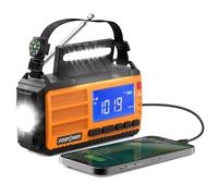 FosPower Emergency Weather Radio (Model D8) NOAA/AM/FM with 10,000mAh/37000mWh Portable Power Bank, USB/Solar/Hand Crank Charging, SOS Alarm & Flashlight for Indoor/Outdoor Emergency