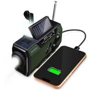 FosPower NOAA Emergency Weather Radio A1 7400mWh Portable Power Bank, AM/FM, USB/Solar/Hand Crank Charging, Battery Operated, SOS Alarm & Flashlight for Indoor/Outdoor Emergency - Green