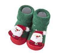 Fossean Baby Rattle Socks for Boys Girls - Non-Slip Insulation Floor Socks, Thickened Warm Infant Walking Slippers, Christmas Shoes for Toddlers 6-12 Months