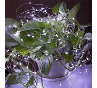 Fossean Garden Fairy Lights, 2M 20Lights Warm Copper Wire Lights, Solar Powered String Lights for Yard Outdoor, Christmas Tree, Courtyard Wall Fence Balcony Garden Ornaments Decor