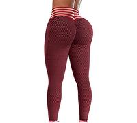 Fossean Leggings High Waist Women TIK_Tok UK Tummy Control Bubble Textured Butt Lifting Yoga Pants Scrunch/Ruched Anti Cellulite Honeycomb Women Sports Running Tights Athletic Pants