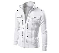 Fossean Men Lightweight Fleece Jacket Mens Cardigan Designed Lapel Slim Coat Jacket Men's Coats & Jackets Lightweight Fleece Jackets Plus Size Coats Reflective Hoodie