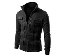 Fossean Men Lightweight Fleece Jacket Mens Cardigan Designed Lapel Slim Coat Jacket Men's Coats & Jackets Lightweight Fleece Jackets Bed Jacket Baseball Jacket Men