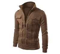 Fossean Men Lightweight Fleece Jacket Mens Cardigan Designed Lapel Slim Coat Jacket Men's Coats & Jackets Lightweight Fleece Jackets Mens Zip Up Jacket Mens Black Zip Up Hoodie