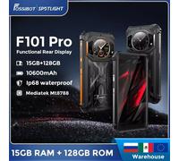 Fossibot F101Pro Rugged Smartphone 15GB+128GB Android 13 IP68 Waterproof Mobile Phone 10600mAh NFC Cell Phone Global Version Pattern Leather