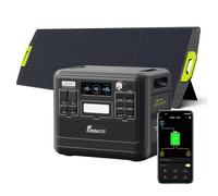 FOSSiBOT F1200 Portable Power Station: 1024Wh LiFePO4 solargenerator Outputs 1200W (2400W Peak), 100W USB-C Output, Solar Generator for RV/Camping/Home (黑F2400+SP200)