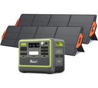 FOSSiBOT F2400 Portable Power Station with 2 * 200W Solar Panel, 2048Wh LiFePO4, 3 x 240V AC Outputs 2400W (4800W Peak), 1.5H full charge, UPS, 100W USB-C Output, Solar Generator for RV/Camping/Home