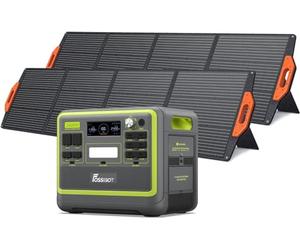 FOSSiBOT F2400 Portable Power Station with 2 * 200W Solar Panel, 2048Wh LiFePO4, 3 x 240V AC Outputs 2400W (4800W Peak), 1.5H full charge, UPS, 100W USB-C Output, Solar Generator for RV/Camping/Home