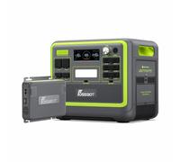 FOSSiBOT F2400 Power Station: 2048Wh LiFePO4 solargenerator with 3 x 230 V AC Output 2400W (4800W Peak), 1.5H full charge, UPS, 100W USB-C Output, Applicable to RV/Camping/Home (F2400+FAC580)