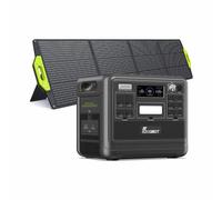 FOSSiBOT F2400 Power Station: 2048Wh LiFePO4 solargenerator with 3 x 230 V AC Output 2400W (4800W Peak), 1.5H full charge, UPS, 100W USB-C Output, Solar Generator for RV/Camping/Home (F2400+SP200)
