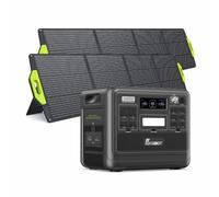 FOSSiBOT F2400 Portable Power Station with 2 * 200W Solar Panel, 2048Wh LiFePO4, 3 x 240V AC Outputs 2400W (4800W Peak), 1.5H full charge, UPS, 100W USB-C Output, Solar Generator for RV/Camping/Home