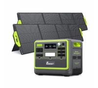 FOSSiBOT F2400 Power Station: 2048Wh LiFePO4 solargenerator with 3 x 230 V AC Output 2400W (4800W Peak), 1.5H full charge, UPS, 100W USB-C Output, Solar Generator for RV/Camping/Home (F2400/SP200*2)