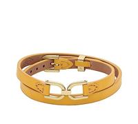 Fossil 32024619 Women's Leather Bracelet Stainless Steel, Length: 406mm, Stainless Steel, No gemstone