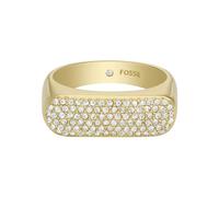 Fossil 32025865 Women's Ring Stainless Steel Glass Stone, 52, Stainless Steel, Cubic Zirconia
