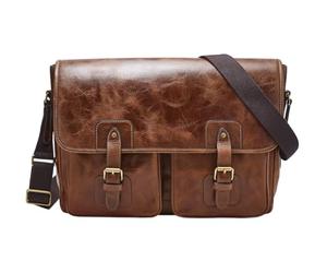 Fossil Bag for Men Greenville, Eco Leather/Eco Leather, Polyester Webbing Trim Messenger cognac 40.7 cm L x 7.0 cm W x 29.3 cm H MBG9560222
