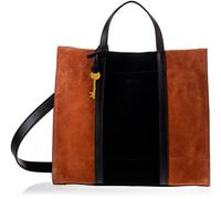 Fossil Bag for Women Carmen, Suede Leather/Suede Leather, Eco Leather, Polyurethane Trim Shopper brown/black 30.81 cm L x 12.07 cm W x 26.37 cm H ZB1362199