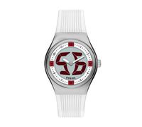 Fossil Big Tic World Flags England Multicolour Dial White Silicone Strap Watch