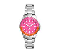 Fossil Blue Dive Women's Pink Dial Two Tone Bezel Stainless Steel Watch